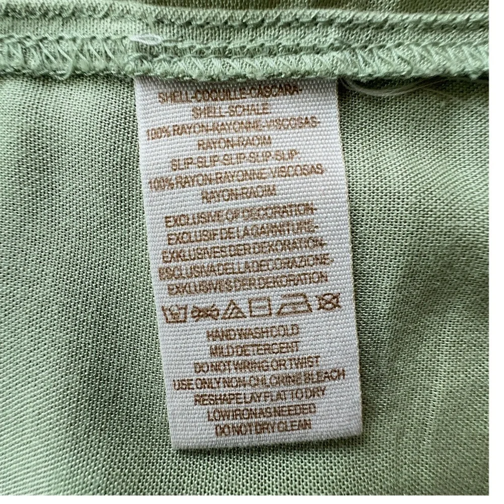FREE PEOPLE SPELL ON YOU EMBROIDERED DRESS EARTH SAGE TASSEL TIES LINED | LARGE